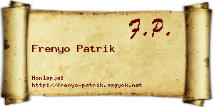 Frenyo Patrik névjegykártya