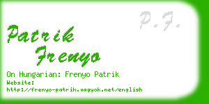 patrik frenyo business card